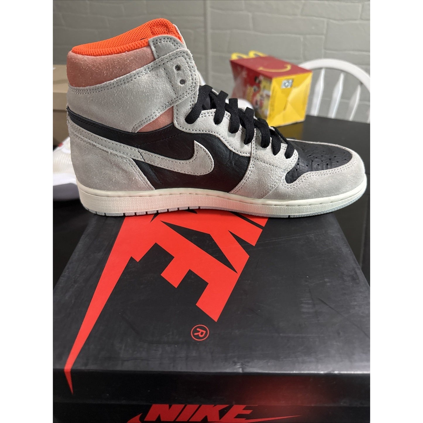 Size 10.5 - Air Jordan 1 Retro OG High Neutral Grey Hyper Crimson