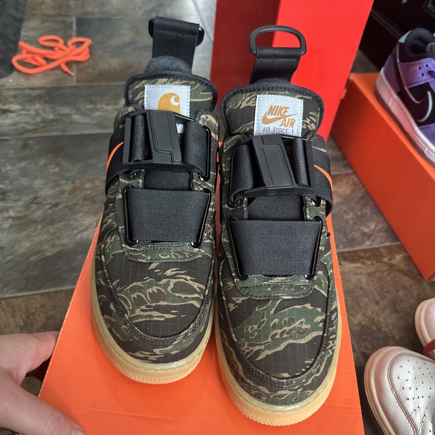 Size 9 - Carhartt WIP x Nike Air Force 1 Utility Premium Low Camo