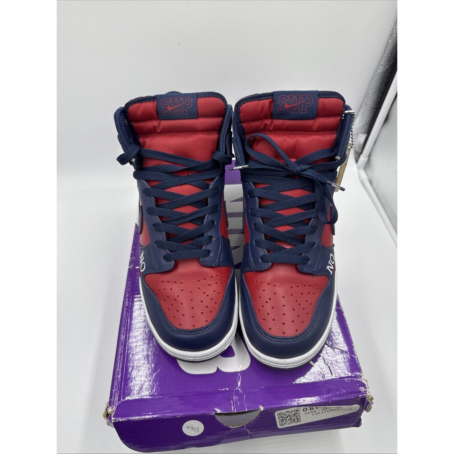 Size 8.5 - Nike Supreme x Dunk SB High By Any Means - Red Navy