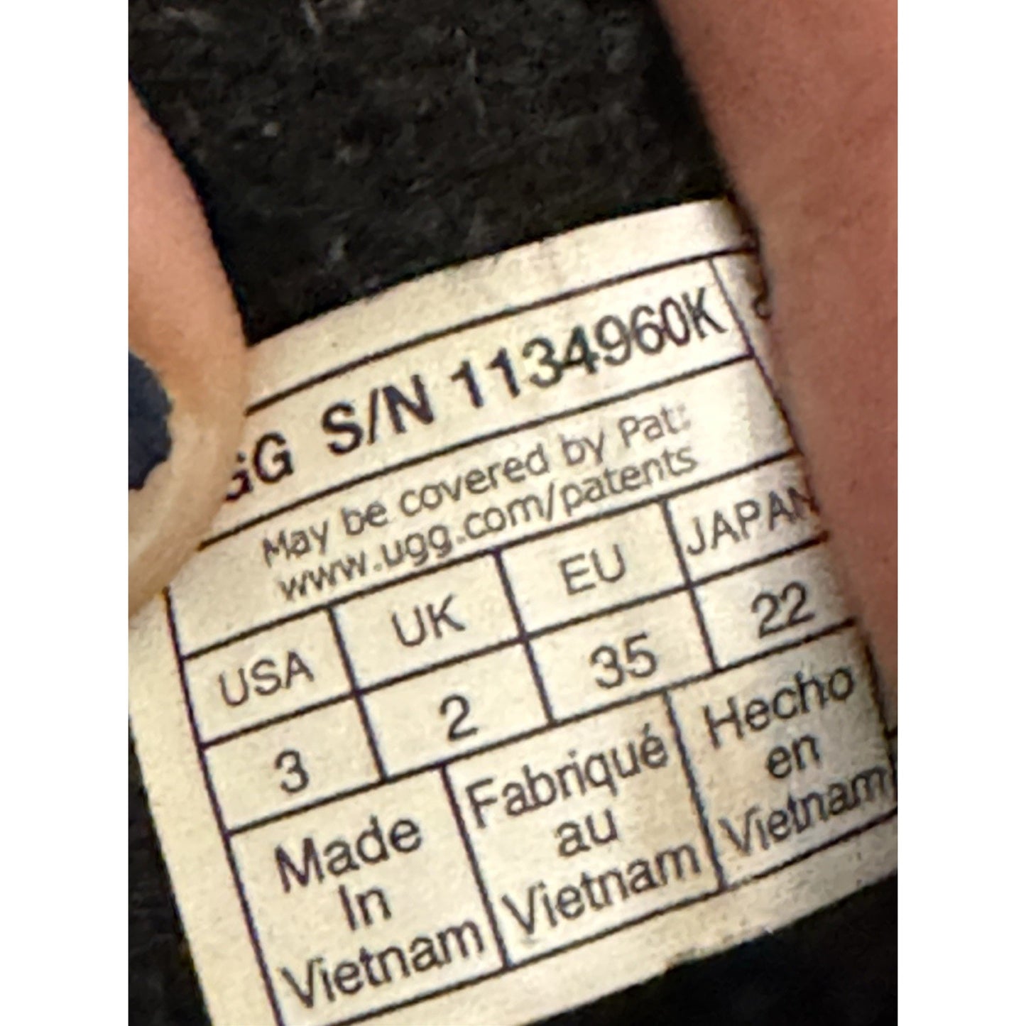 Size 3 UGG Black Boot 1134960k