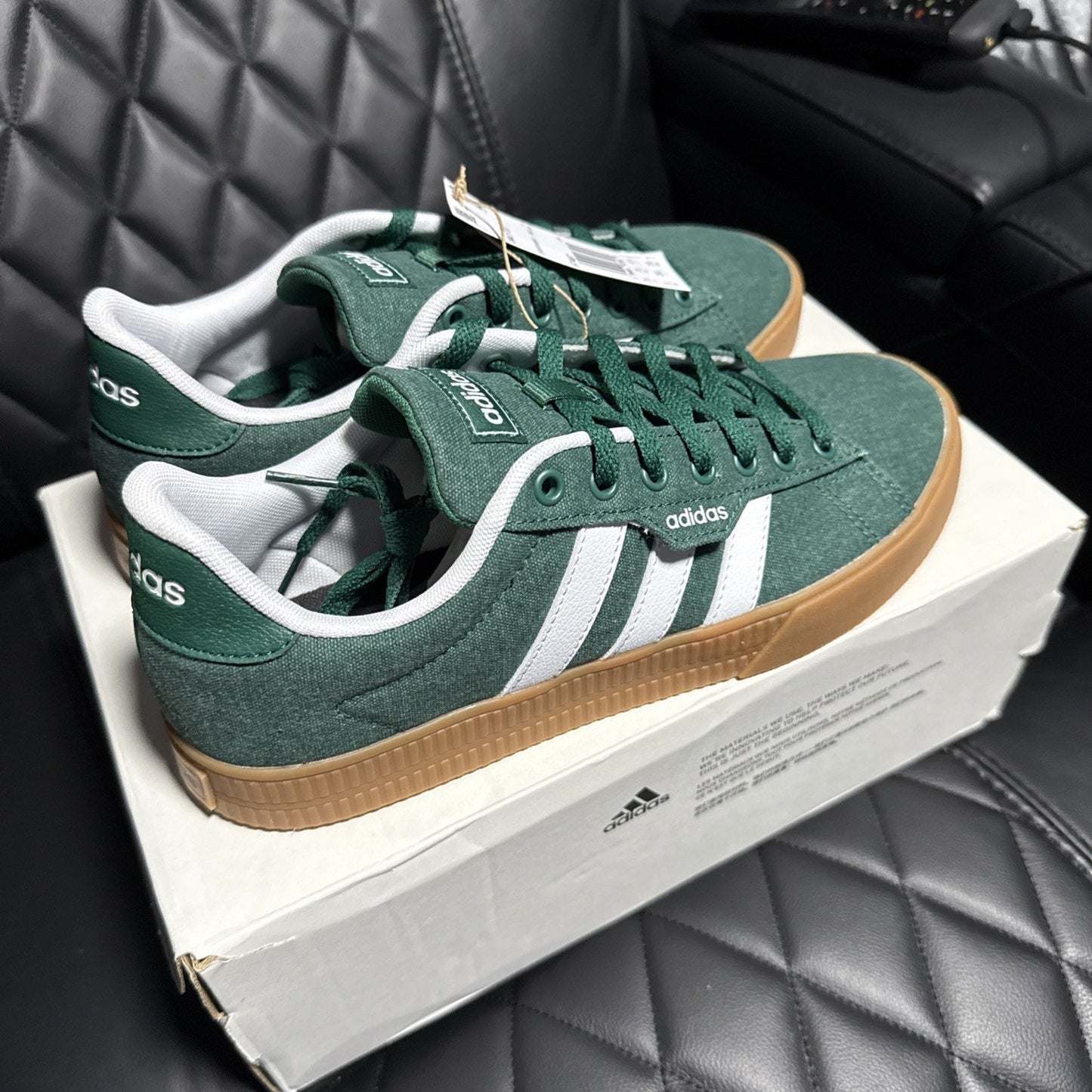NEW Mens Size 8 Adidas Daily 3.0 “Collegiate Green Gum” Low Top Sneakers shoes BS053