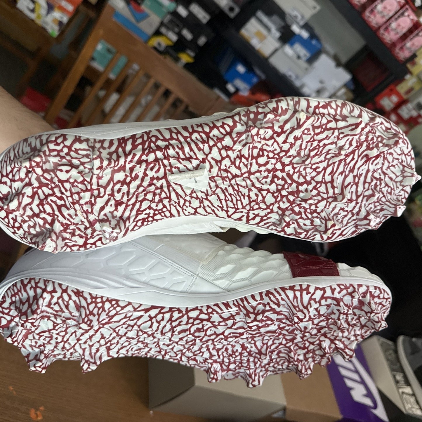 Size 18 Jordan Force Cleat Cv1665-100 Oklahoma University OU“Sample” Pair NBS315