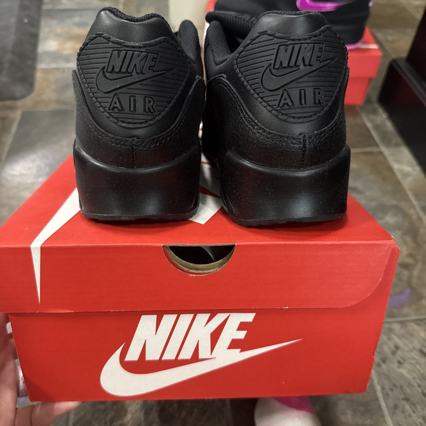 Size 10 - Nike Air Max 90 Leather Triple Black