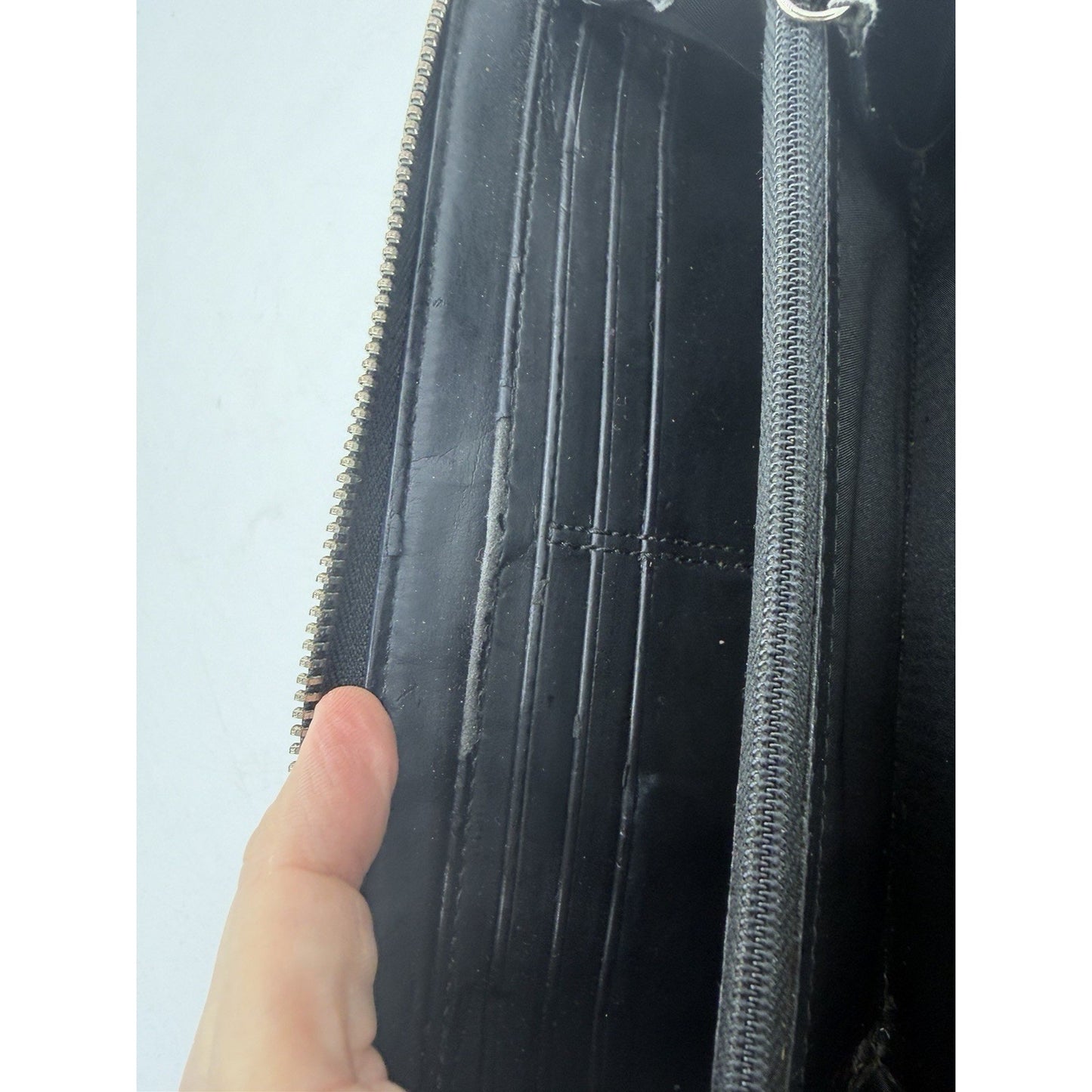 Coach F54007 Crossgrain Accordion Zip Around Leather Wallet - Black