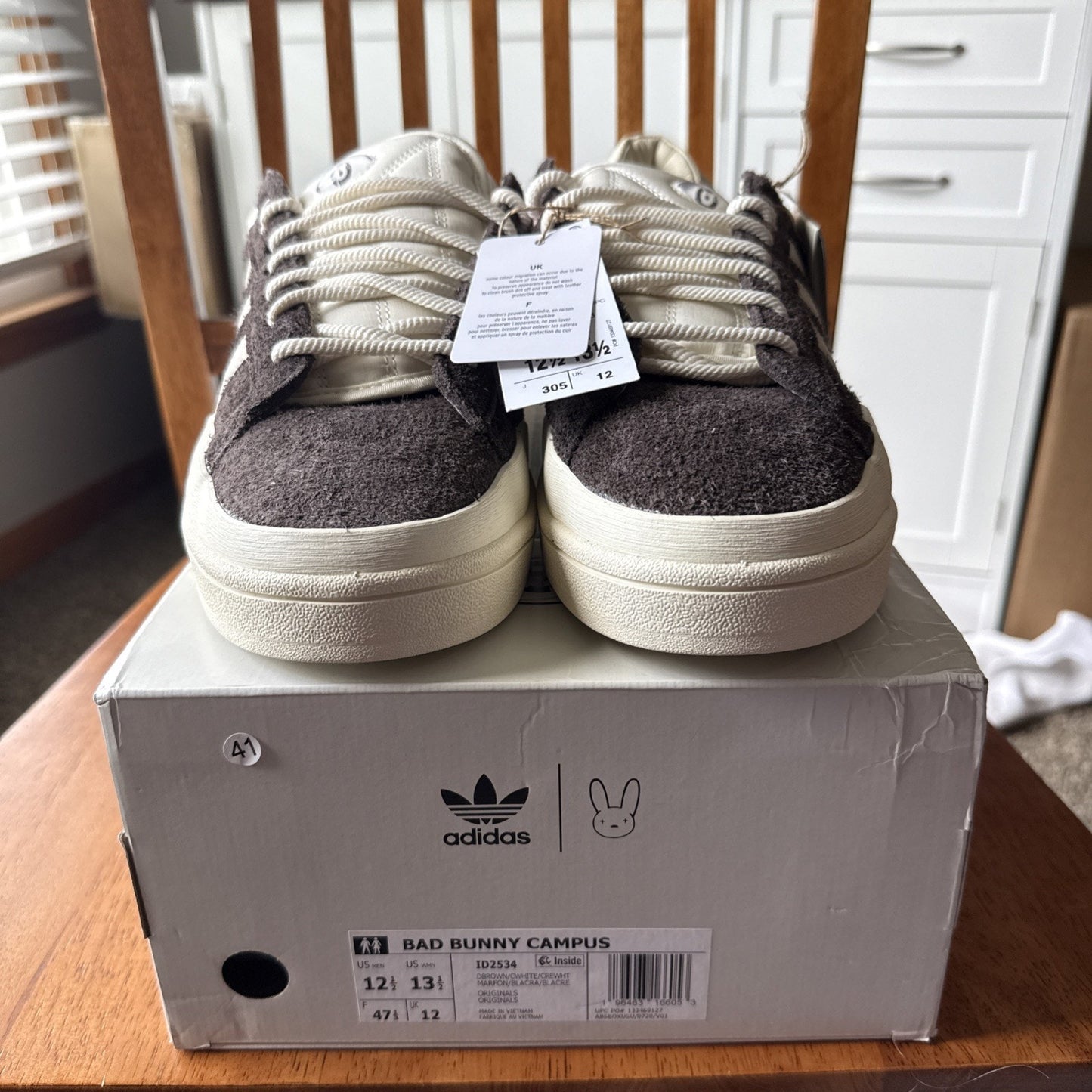 Men's Adidas x Bad Bunny The Last Campus Brown Casual Shoes /Size 12.5 BS020