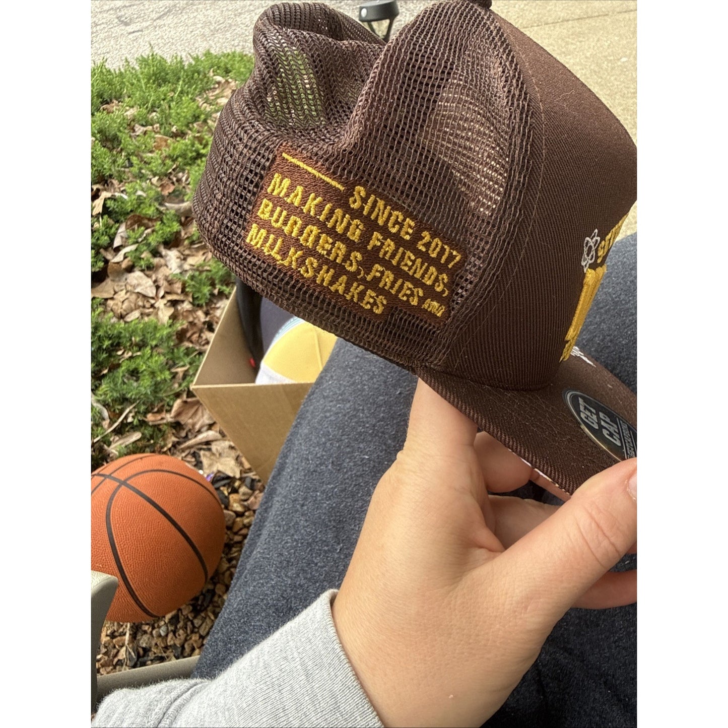 Baseball Cap Brown Embroidery Acrylic Dad Hats for Men & Women 1 Size
