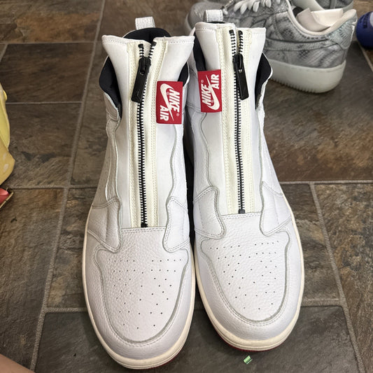 Size 13 - Air Jordan 1 Retro Zip High White University Red LEP