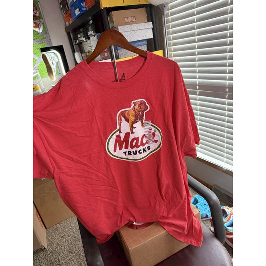 Mack Truck Bulldog Graphic T-shirt, Red, Mens Size 3XL