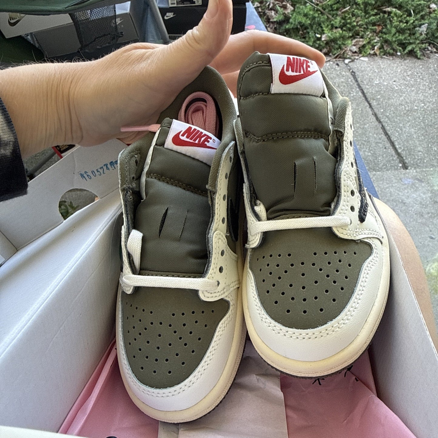 Size 11c Air Jordan 1 Low OG SP (TD) Travis Scott Medium Olive DO5441-200